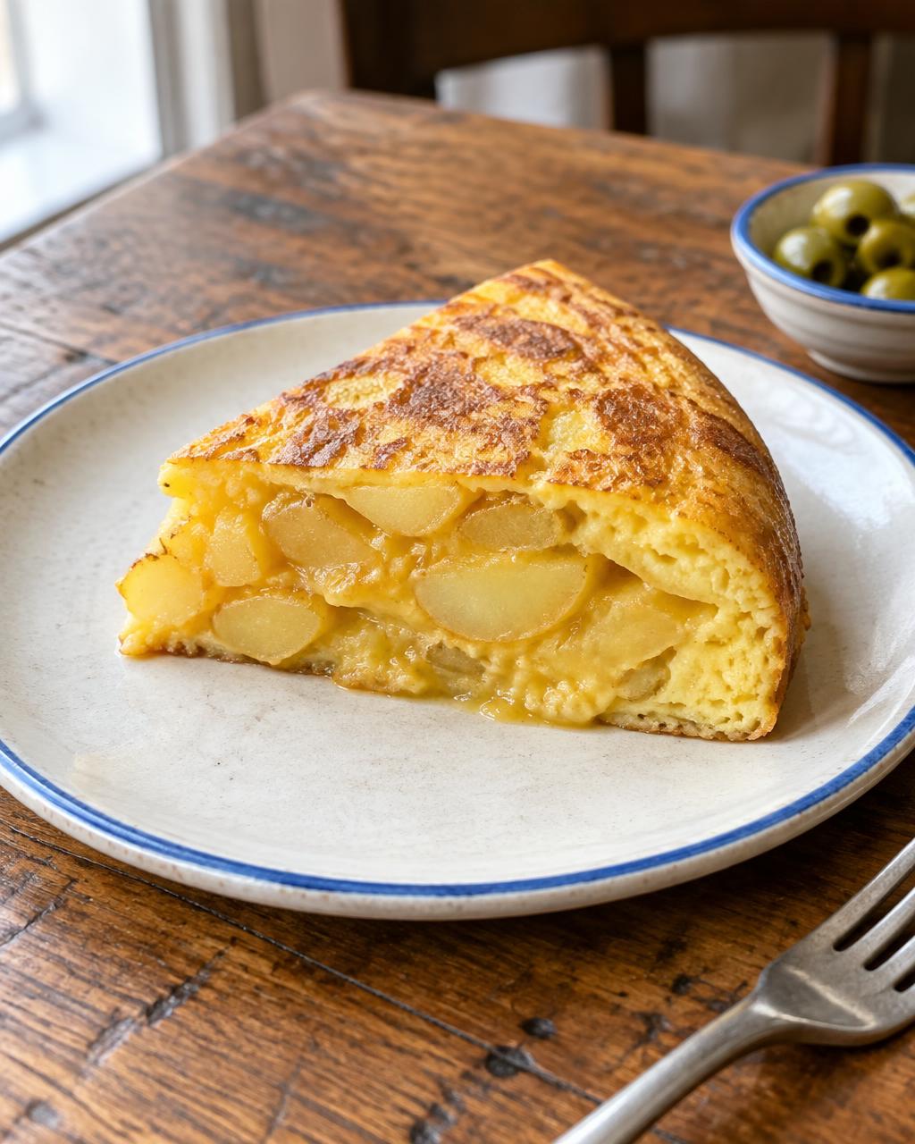 Tortilla de patatas på en tallerken